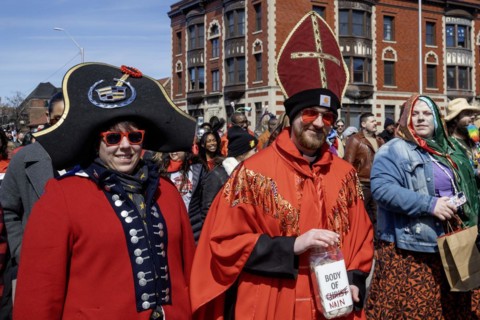 Detroit, Michigan, The Marche du Nain Rouge celebrates the coming of spring and banishes the Nain
