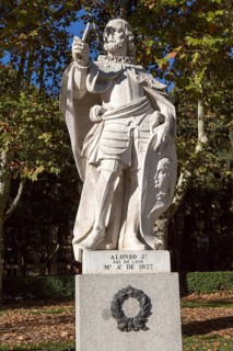 Statues of Spanish monarchs, Plaza de Oriente, Madrid, Spain, Alonso V King of Leon, Europe