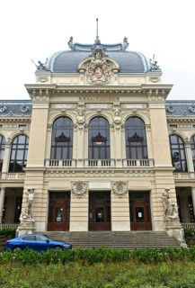 Renewed façade on the Imperial Spa House, Karlovy Vary, Bohemia, Czech Republic, Europe