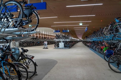 New bicycle car park at Amsterdam Central Station, IJboulevard, space for around 4000 bicycles,