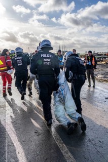 Beginning of the eviction of the Lützerath hamlet, camp of climate activists and squatters, at the