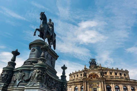 King John and Semper Opera House in the Old Town, architecture, attraction, famous, equestrian