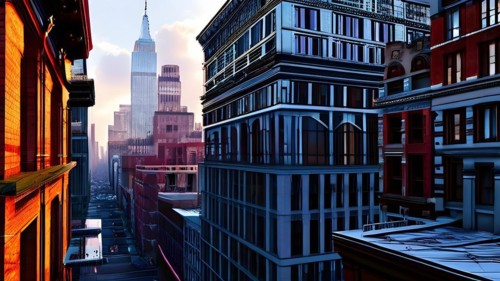 KI generated architectural structure melding computer aided design illustrations with genuine
