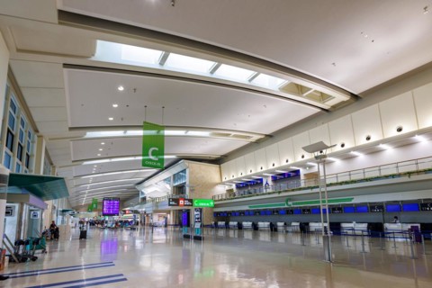 Terminal of Okinawa Airport (OKA) in Naha, Japan, Asia