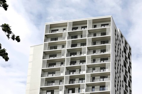 New construction of a high-rise building in Gropiusstadt in the Neukoelln district, 22/08/2022