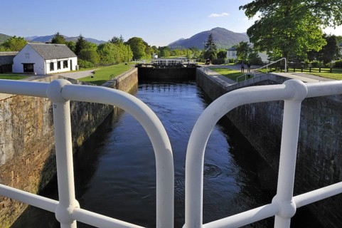 Neptune's Staircase, a staircase lock comprising eight locks on the Caledonian Canal at Banavie,