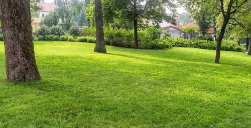 Bernardine Gardens park in the center of Vilnius, Lithuania, Europe