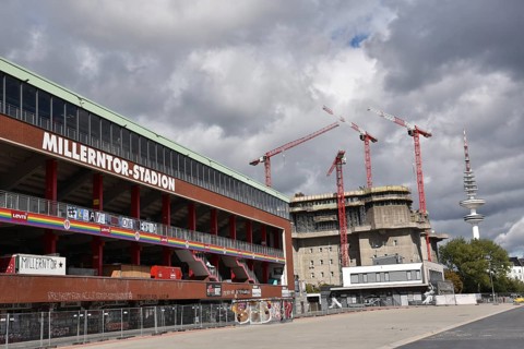 Europe, Germany, Hanseatic City of Hamburg, St. Pauli, Millerntor Stadium on Heiligengeistfeld, FC