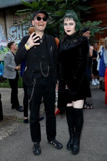 Mark Benecke and his woman Ines fisherman at the opening of the Tim Burton exhibition in the