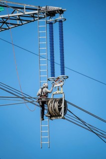 Construction of a new line route, 380 KV extra-high voltage line between Osterath and Gohr, near