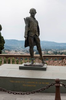 Bronze statue of François Joseph Paul de Grasse, French admiral who contributed to the victory of