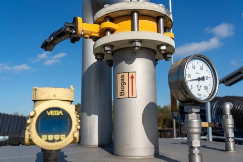 Digester, pipelines of the biogas plant of the company Reterra, biogas is produced in a digester