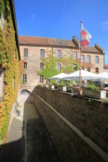 Inner courtyard of Saaleck Castle near Hammelburg, Lower Franconia, Bavaria, Germany, Europe