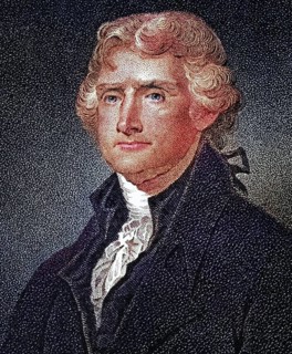 Thomas Jefferson, 1743 to 1826, American statesman and founding father Signer of the Declaration of