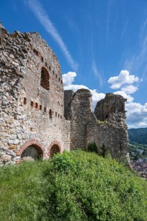 The ruins of Staufen Castle on the Schlossberg, Staufen im Breisgau, wine-growing region,