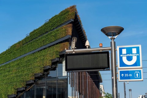 Largest green façade in Europe, on the Kö-Bogen II, building, shopping and office building on