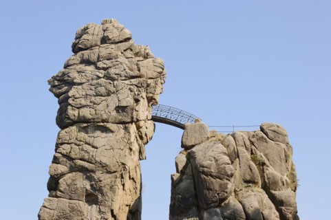 Externsteine, Teutoburg Forest, Horn-Bad Meinberg, North Rhine-Westphalia, Germany, Europe