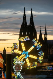 Happy Colonia funfair, Corona-compliant funfair at the Deutzer Werft, on the Rhine, Cologne