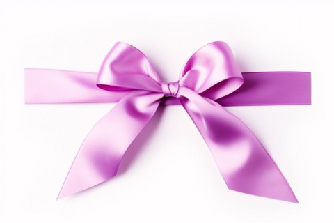 Purple silk ribbon on white background. KI generiert, generiert AI generated
