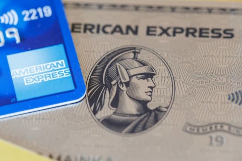 Platinum credit card from American Express Amex to pay as background in Stuttgart, Germany, Europe