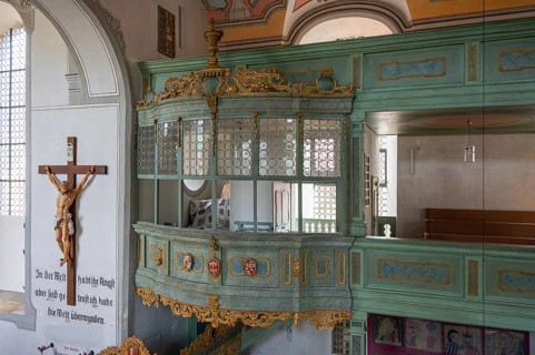 Patronage lodge in the Protestant parish church, built 1733-1748, Hauptstr. 44, Betzenstein, Upper