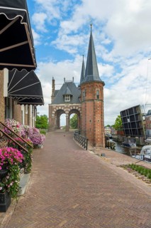 Waterpoort, architecture, canal, boats, Tor, water gate, historical, history, tourism, travel,