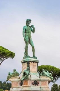 Statue of David in Piazza Michelangelo, travel, tourism, sculpture, history, culture, Florence,