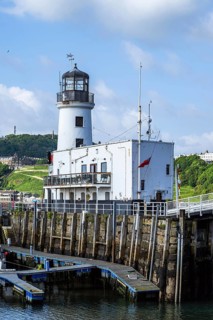 Scarborough Lighthouse and Harbour, Vincent Pier, Scarborough, North Yorkshire, England, United