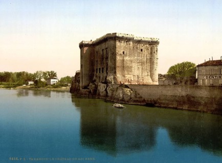 Castle of King René, Tarascon, Pyrenees, France, ca 1890, Historical, digitally restored