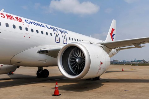 CFM LEAP-1C engine on China Eastern's COMAC C919 aircraft with registration B-919F at Hongqiao