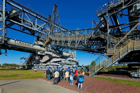 The F60 overburden conveyor bridge visitor mine is located on Bergheider See near the village of