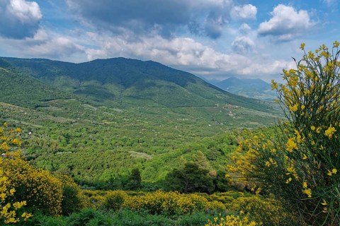 View of San Felice a Cancello in the valley in the Neapolitan region. San Felice a Cancello,
