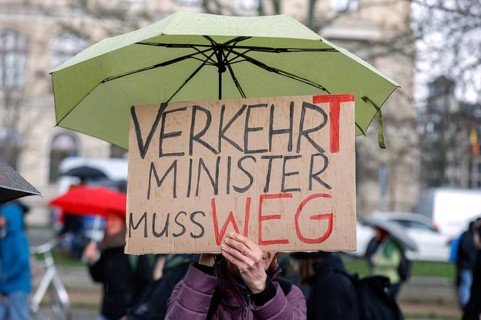 Fridays for Future demonstration at the Federal Ministry of Transport for compliance with climate