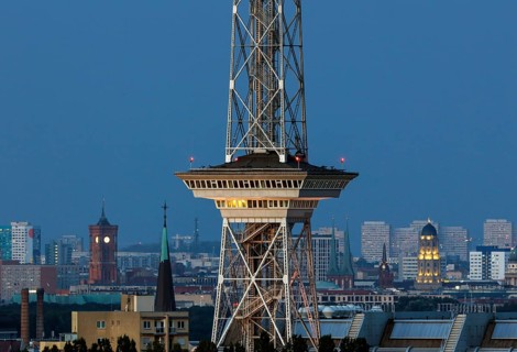 Berlin, 23.08.2022, Berlin's radio tower, the red town hall and a dome at Gendarmenmarkt are still