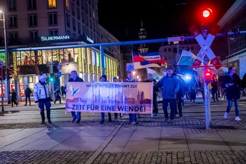 To mark 13 February and the destruction of Dresden in the Second World War, the small right-wing
