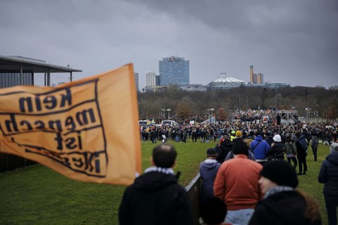 Demonstration at the Reichstag building under the slogan 'Äô We are the firewall'Äô. Organisers