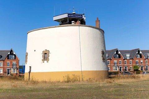 Napoloenic War perison Martello Tower P National Coastwatch lookout, Martello Park, Felixstowe,