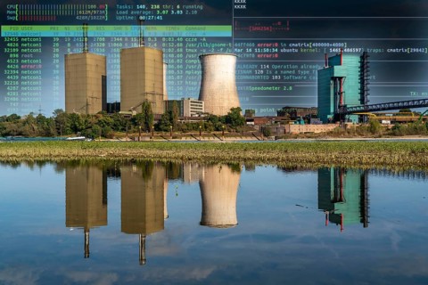 Symbolic image Critical infrastructure, blackout risk, cyberterrorism, Duisburg-Huckingen gas-fired