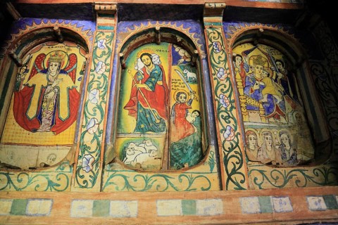 Ahamra region, Azoa Maryam round church on the Zeghie peninsula in Lake Tana, Lake Tsana or Lake
