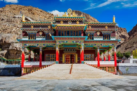 Buddhist monastery in Kaza. Spiti Valley, Himachal Pradesh, India, Asia