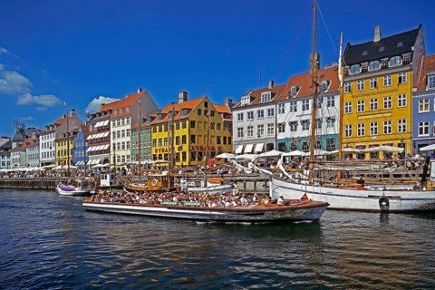 Denmark, Copenhagen, Nyhavn Canal, Panorama, Excursion boats, Hamburg, Hamburg, Federal Republic of