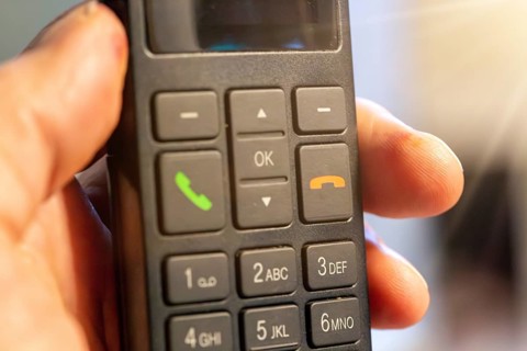 Close-up of a (landline) telephone