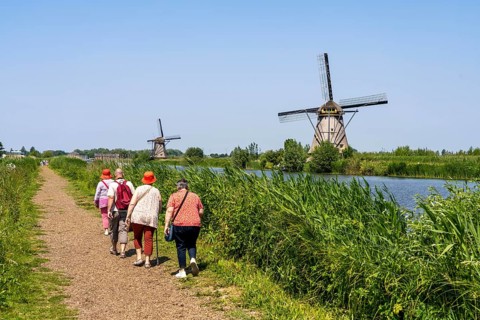 Kinderdijk, 18 windmills designed to pump water from the polders to utilise the land, one of the