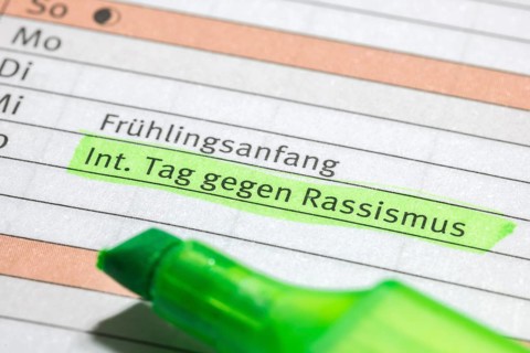 Diary, international day against racism, early spring, highlighter, Germany, Europe
