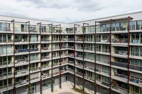 Modern architecture, co-operative, housing co-operative, Westfeld, Basel, Canton of Basel-Stadt,