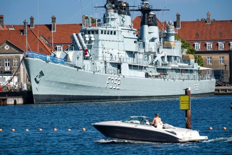 Museum ship, frigate Peder Skram, at the Copenhagen Naval Station on Nyholm, Copenhagen, Denmark,