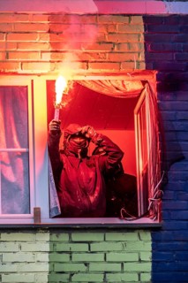 2nd day of the eviction of the Lützerath hamlet, occupied buildings of the former farm, by climate