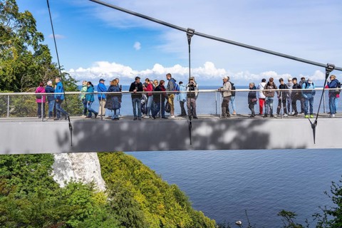 The Königsstuhl Skywalk on the chalk cliffs of Rügen, viewing platform on the famous Königsstuhl