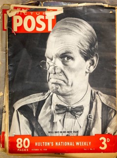 Front cover of Picture Post magazine edition 3, 15 October 1938, photograph portrait of comedian