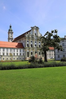 Facade of the Cistercian Abbey Church Fürstenfeld in Fürstenfeldbruck, Upper Bavaria, Bavaria,